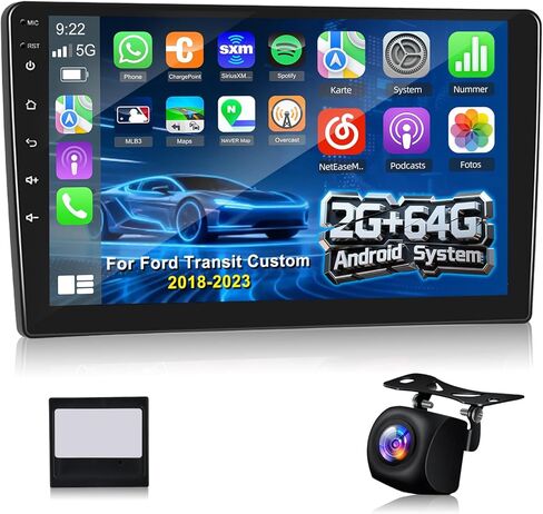 EKAT Android Car Stereo for Ford Transit 350 250 Cargo 2018 2019 2020 2021 2022 2023 2024 - Wireless Carplay & Android Auto - 10 Inch Touchscreen Radio with EQ DSP, WiFi, GPS + AHD Backup Camera in Kuwait
