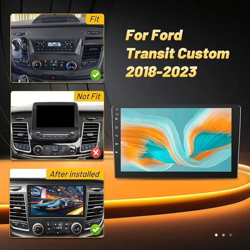 EKAT Android Car Stereo for Ford Transit 350 250 Cargo 2018 2019 2020 2021 2022 2023 2024 - Wireless Carplay & Android Auto - 10 Inch Touchscreen Radio with EQ DSP, WiFi, GPS + AHD Backup Camera in Kuwait