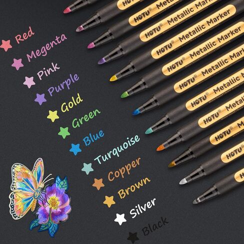 5 Pack Super Gold paint pens, Metallic Acrylic paint marker Glitter Extra-Fine Tip 0.7mm for Wood, Rock Painting, Glass, Fabric, DIY Craft Crafts in Saudi Arabia