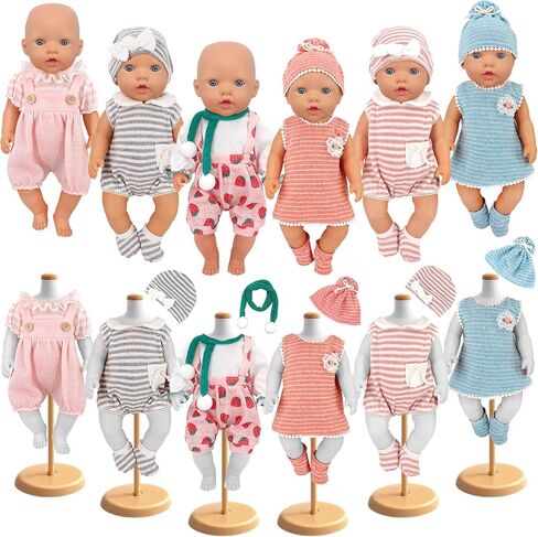 عنصر يونيكورن 6 مجموعات 14-18 بوصة ملابس دمية ، و 16 بوصة للدمى الزي للدمى التي تولد من جديد بحجم 43 سم ، ويبلغ إجمالي 15 جهازًا للملابس والملحق in Kuwait