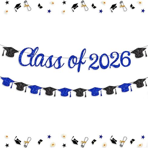 Class of 2025 Banner Graduation Decorations Class of 2025 Gold Glitter Congrats Grad Decor 2025 Senior High School Graduation Party Decoration in Kuwait