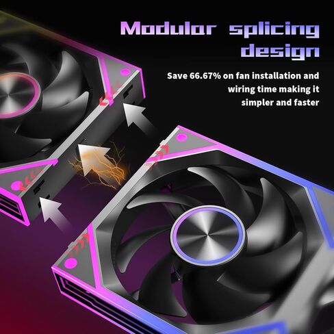 Daisy Chain Case Fan:5 Pack 120mm PC RGB Fans Computer Case Fans, 5V 3-PIN Connector Daisy Chain PWM Cooling Fan,Forward Fan in Kuwait