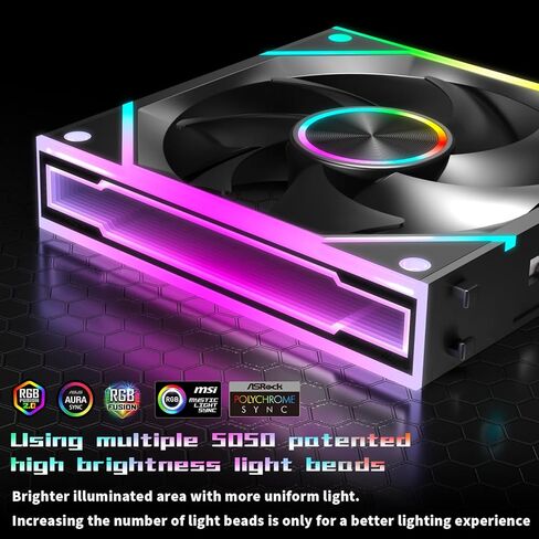 Daisy Chain Case Fan:5 Pack 120mm PC RGB Fans Computer Case Fans, 5V 3-PIN Connector Daisy Chain PWM Cooling Fan,Forward Fan in Kuwait