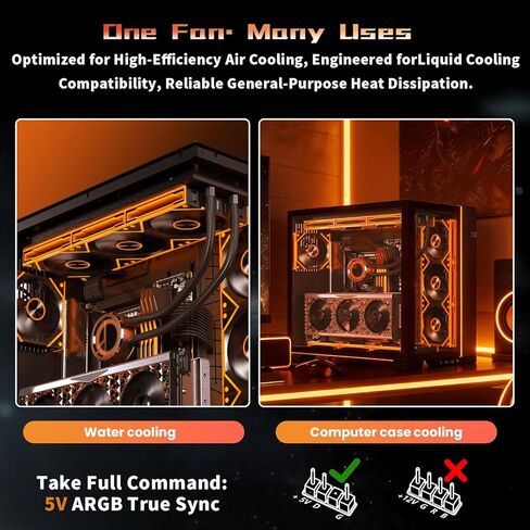 Daisy Chain Case Fan:5 Pack 120mm PC RGB Fans Computer Case Fans, 5V 3-PIN Connector Daisy Chain PWM Cooling Fan,Forward Fan in Kuwait