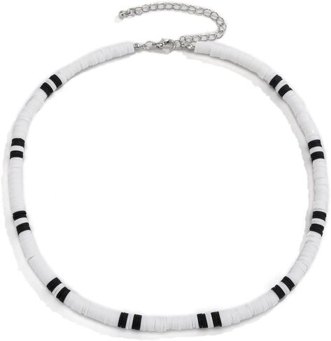 ZMANYIJEW Beaded Necklace for Men,Handmade Men Beaded Choker Necklace for Boys,Mens Surfer Heishi Necklace with Wooden Beads,Surfer Necklace for Men in Kuwait