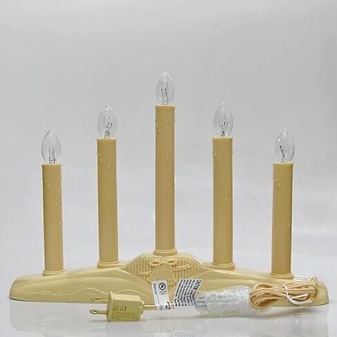 3 شموع شموع كهربائية عتيقة خفيفة، مصابيح شموع نافذة عيد الميلاد، قواعد عاجية مع 4 مصابيح C7 (2 احتياطية) لعطلة زينة عيد الميلاد المنزلية in Kuwait