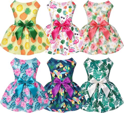 5 Pack Girl Dog Clothes Floral Summer Puppy Princess Bowknot Dog Dresses for Small Dogs Girl Clothes Cute Outfits for Boys Girls Pets Cats Dogs (X-Small, Floral Summer) in Saudi Arabia