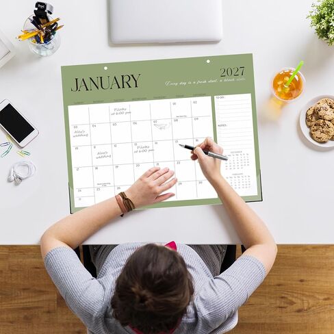 Desk Calendar 2025-2026, 17" x 12" 18 Month Wall Calendar Runs July 2025 to December 2026 Large Desktop Calendar for Home Office Planning Personal Organisers, Green Leaf in Kuwait