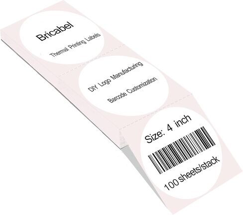 ملصقات ملصق حرارية 4 بوصة دائرة بيضاء ، مداخن مستديرة ذاتية ، ملصقات طباعة حرارية للأعمال ، 250 ورقة/مكدس. يمكن استخدامها لشعارات DIY ، علامات الأسعار (250 ٪) in Kuwait