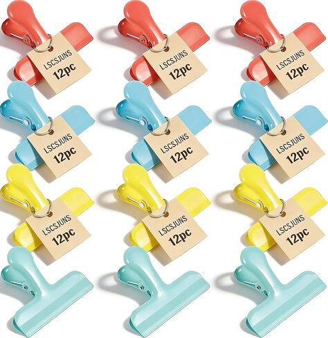 Chips Clips Stainless Steel Bag Clips Colorful Food Clips Portable Chips Bag Clips Easy to Use Food Bag Clips Food Sealing Clips Food Clamps for Snack Food Bag Kitchens Offices in Kuwait