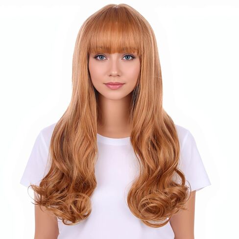 الفراولة شقراء شعر مستعار طويل متموج أشقر مع الانفجارات اليومية هالوين حفلة البشر in Kuwait