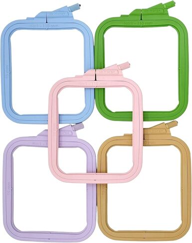 Nurge Pink 3 Pcs Set Plastic Square Embroidery Hoop, Cross Stitch Hoops, Punch Needle Hoop (3 Pcs) in Kuwait