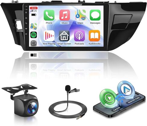 استريو لراديو السيارة مع Audio HIFI لتويوتا كورولا 2014-2017 مع Carplay/Android Auto ، 10.1 بوصة HD شاشة Android 13 رأس GPS WiFi Bluetooth FM/RDS EQ HD CAMERA in Kuwait