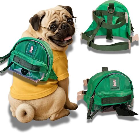 Dog Hiking Backpack Harness Lightweight, Adjustable, and Water-Resistant Pet Poopbag Ideal for Outdoor Adventures,Puppy Training or Everyday Walks (Small) in Kuwait