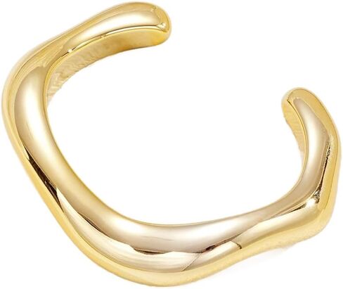Gold Bangle Bracelet for Women 14k Gold/Silver Plated Wide Wire Chunky Cuff Bracelets Trendy Hinged Cuff Open Wide Chunky Bangle Bracelet Irregular Minimalist Bangle Jewelry Gift in Kuwait
