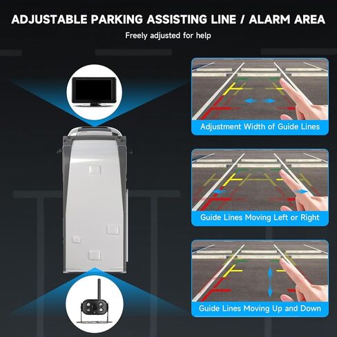 Back Up Camera for Truck & RV – Wireless Backup Camera for Trailer with 7″ 1080P HD Monitor – IP67 Waterproof Reverse Camera with BSD & Night Vision for Camper, Vehicle Backup, Car, Van and SUV in Kuwait