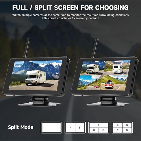 Back Up Camera for Truck & RV – Wireless Backup Camera for Trailer with 7″ 1080P HD Monitor – IP67 Waterproof Reverse Camera with BSD & Night Vision for Camper, Vehicle Backup, Car, Van and SUV in Kuwait