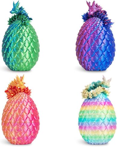 4PCS 3D Printed Dragon,Dragon Egg Fidget Toy,Christmas Stocking Stuffers for Kids in Kuwait