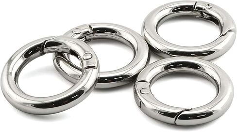 Still Awake 5 Pcs 25mm OD Spring Clip Round Carabiner Buckle, Diameter O Ring Snap Trigger Keyring Buckle,Hooks DIY Accessories for Key Chains, Bag, Purse and Handbag (Black), 5/8inch in Saudi Arabia