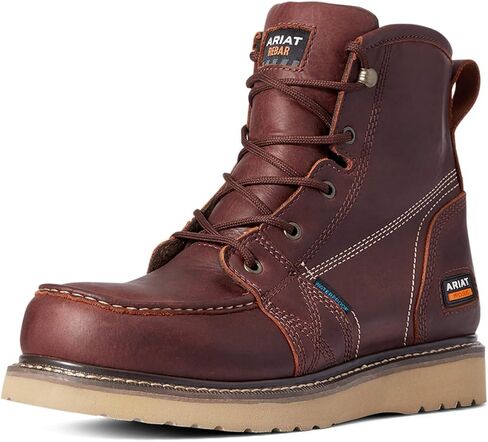 حذاء Ariat الرجالي من Rebar Wedge Moc بمقدمة 6 بوصات مقاوم للماء، صناعي، بني متعثر، 12 عرضًا in Kuwait