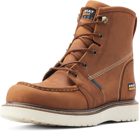 حذاء Ariat الرجالي من Rebar Wedge Moc بمقدمة 6 بوصات مقاوم للماء، صناعي، بني متعثر، 12 عرضًا in Kuwait