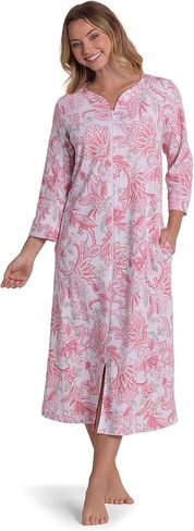 رداء Miss Elaine الطويل المحبوك للنساء، أكمام بطول 3/4، نسيج ناعم خفيف الوزن مع جيبين جانبيين in Kuwait