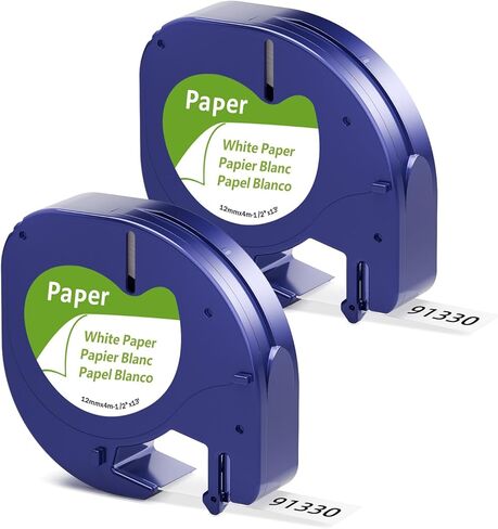 8 Pack Paper White Tape Replacement for Dymo LetraTag Refills 1/2" x 13' Paper Label Tape Dymo Label Maker Refills 91330 Compatible with Dymo LetraTag LT-100T LT-100H 200B in Kuwait
