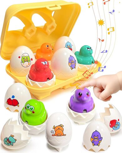 Easter Basket Stuffers for Toddlers 1-3, Easter Egg Toys for Toddlers 1-3, Matching Sensory Eggs Toys, Easter Birthday Gifts Prefilled Eggs with Toys for 3 Year Old Girls Boys in Saudi Arabia