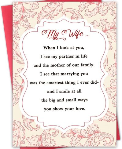 Mother’s Day Greeting Card,Romantic Mothers Day Gift for Wife from Husband,Mother’s Day Gifts for Women,Wife Mothers Day Idea in Kuwait