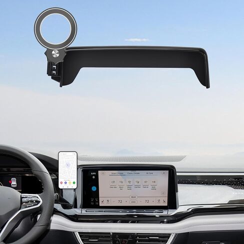 Car Phone Holder for VW Atlas 2024 2025/ VW Altas Cross Sport 2024 2025 Accessories Apply to 12 Inch Touch Screen 15W Fast Wireless Charger Screen Fixed Clip Cell Phone Mount Hands-Free in Saudi Arabia