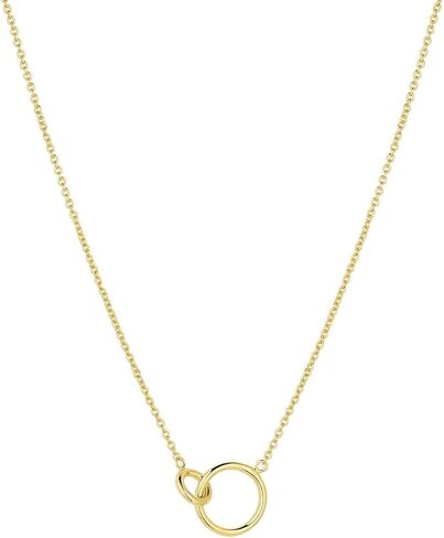 جورجانا قلادة ويلشاير تشارم قابلة للتعديل، مطلية بالذهب عيار 18 قيراط، قلادة دائرية متشابكة، نحاس مطلي بالذهب, نحاس مطلي بالذهب, ان ايه in Kuwait