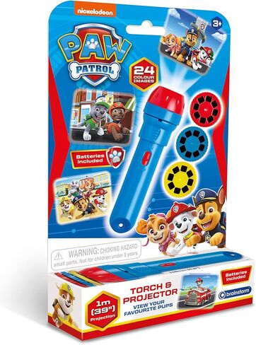 Brainstorm Paw Patrol Nickelodeon Torch & Projector - مصباح يدوي محمول ولعبة صور، 24 صورة كرتونية ملونة، مشروع 1 متر، للأطفال من عمر 3 سنوات فما فوق in Saudi Arabia