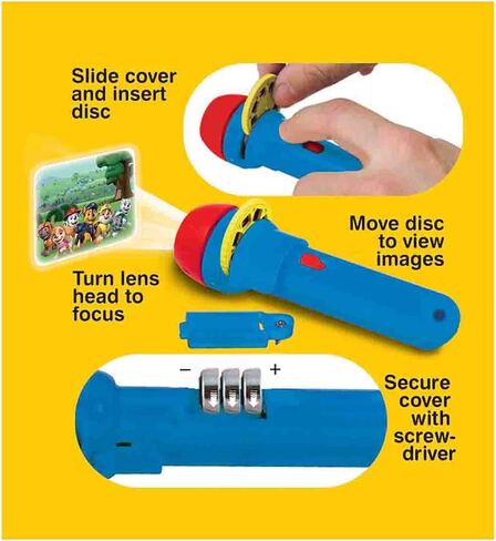Brainstorm Paw Patrol Nickelodeon Torch & Projector - مصباح يدوي محمول ولعبة صور، 24 صورة كرتونية ملونة، مشروع 1 متر، للأطفال من عمر 3 سنوات فما فوق in Saudi Arabia