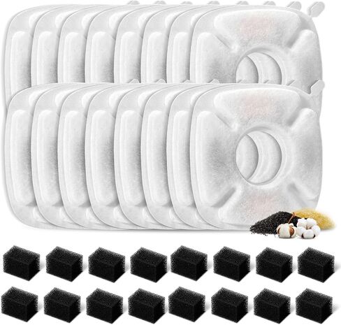 4 Pack Replacement Filters for 3L/3.6L/4.6L/6L/8L Gravity Pet Water Dispenser, Dog Water Filter Replacement, Triple Filtration Pet Fountain Filter, Water Feeder Filter for Cat and Dog in Saudi Arabia