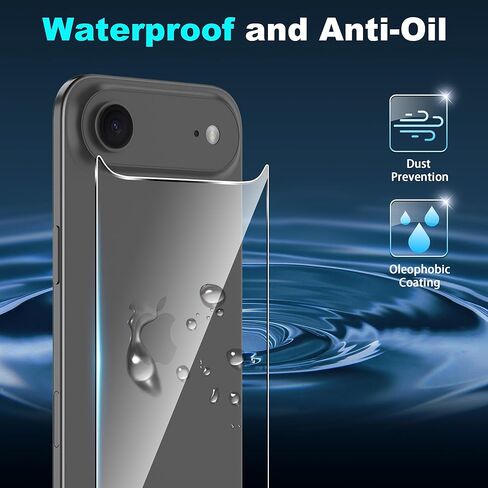 [3 Pack] for iPhone 16e/iPhone SE 4 2025 Back Screen Protector,9H Hardness,Tempered Glass,Bubble-Free,Anti-Scratch,6.1 inch in Kuwait