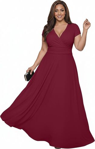 KOH KOH Womens Sexy Cap Short Sleeve V-Neck Flowy Cocktail Gown in Saudi Arabia