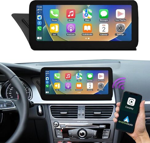 NINETOM 12.3 inch Touchscreen Wireless CarPlay Android Auto Multimedia Car Radio Receiver Compatible with Audi A4 A5 S4 S5 with 3G MMI+ System (2009-2015) in Kuwait