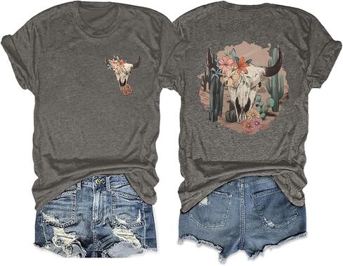 Womens Western Graphic Cowboys Tees Not My First Rodeo Shirts Vintage Cowgirls Print Wild Soul Classic Tops in Kuwait