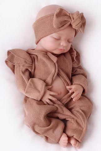 BABESIDE Silicone Reborn Baby Dolls Larry - 16 Inch Realistic Newborn Preemie Baby Doll Girl Silcone Full Body Lifelike Baby Girl Gift with Accessories Kids 3+ & Collectors in Saudi Arabia