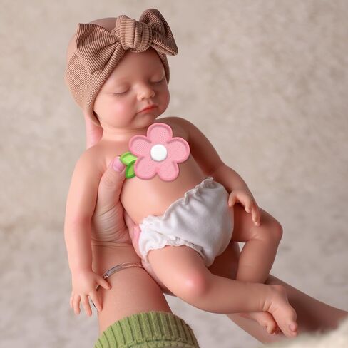 BABESIDE Silicone Reborn Baby Dolls Larry - 16 Inch Realistic Newborn Preemie Baby Doll Girl Silcone Full Body Lifelike Baby Girl Gift with Accessories Kids 3+ & Collectors in Saudi Arabia