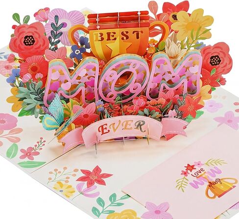 3D Mothers Day Card, Happy Mother's Day Pop Up Cards, Mother's Day Card with Envelope And Message Note, Recycled and Eco-Friendly in Kuwait
