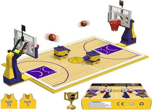 كتل البناء - لوحات كرة السلة الأساسية ومجموعات من 2 كرة سلة لكرة السلة لكرة السلة الطوب من أجل لعبة كرة السلة - متوافقة مع العلامات التجارية الكبرى (كرة السلة/الصفراء) in Kuwait