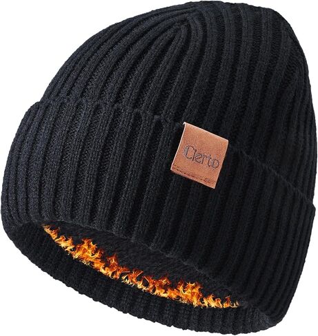 Winter Beanie for Men & Women: Cold Weather Thermal Fleece Lined Knit Hat | Warm Cuffed Stocking Cap in Kuwait