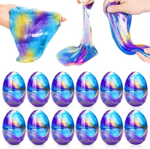 6Pc Easter Basket Stuffers, Slime Kit Stress Relief for Kids Easter Eggs Galaxy Slime Creative Activities Gifts for Girls Boys Party Favors Birthday Classroom Prizes in Saudi Arabia