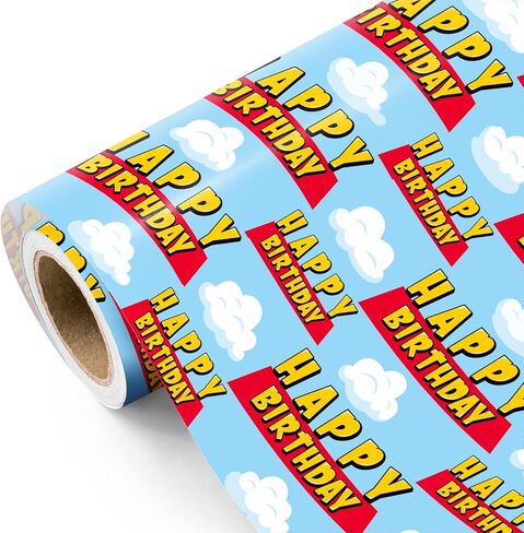 WRAPAHOLIC Bricks Wrapping Paper Roll - Mini Roll - 17 Inch x 16.5 Feet - Building Blocks Wrapping Paper Perfect for Boys Girls, Birthday, Baby Shower in Kuwait