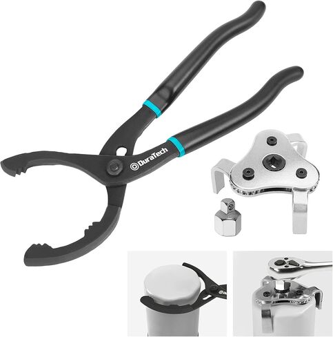 DURATECH Adjustable Oil Filter Wrench, Universal Oil Filter Removal Tool, Oil Filter Wrench Tool for Removing Oil Filters, 2-1/2 to 3-1/8 inch in Saudi Arabia