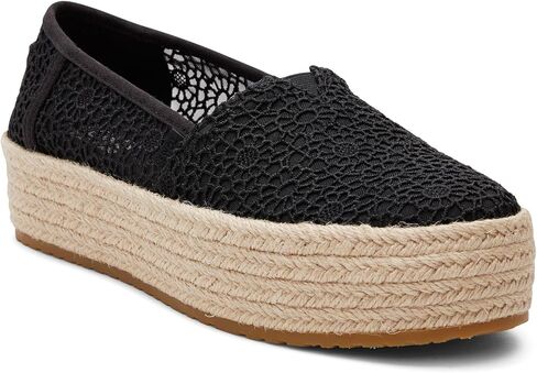 TOMS Womens Valencia Denim Plaform Espadrille Flats Casual - Blue in Saudi Arabia