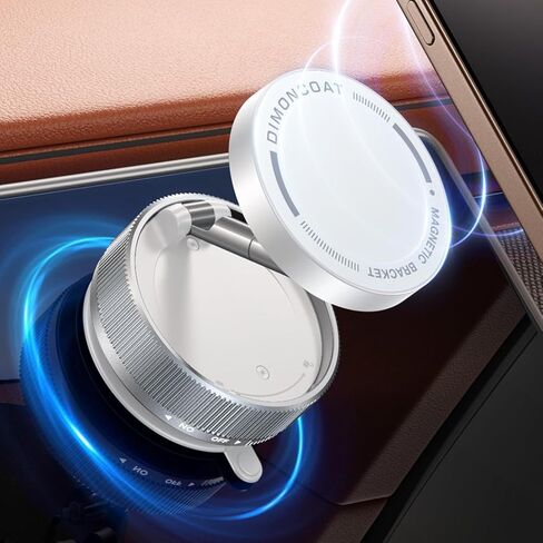 DIMONCOAT 2025 Upgraded 360° Rotation Vacuum Magnetic Phone Holder for Car,for Suction Cup Phone Mount Stand [89+LBS Strongest Suction & Magnetic] Adjustable Swivel Lock, for Your Car/Mirror in Kuwait