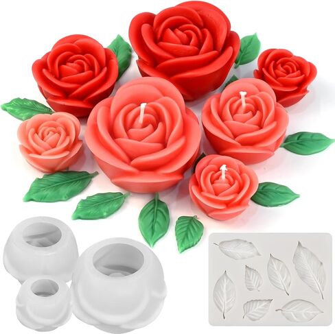 Peony Candle Mold for Candle Making, 3 Cavity Flower Silicone Molds for Epoxy Resin Wax Soap Clay Plaster Tealight Candles Crafts Casting Home Décor Handmade Gifts in Saudi Arabia