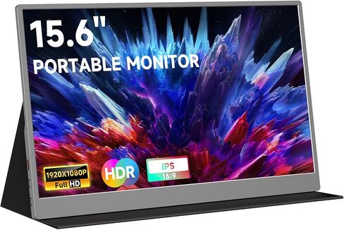 Portable Monitor for Laptop FHD 1080P 15.6 Inch Gaming Travel Laptop Screen Extender, USB-C/HDMI Portable Laptop Monitor Compatible with Laptop/PC/Mac/Phone/PS5/Xbox/Switch in Kuwait